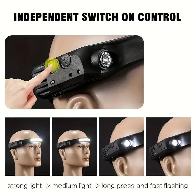 DTech Single/Double COB Light Stripes & LED Rechargeable Headlight With Flexible Silicone Body