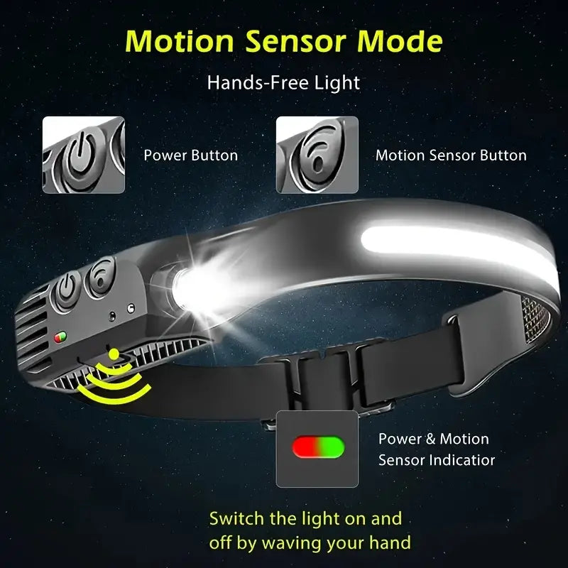 DTech Single/Double COB Light Stripes & LED Rechargeable Headlight With Flexible Silicone Body