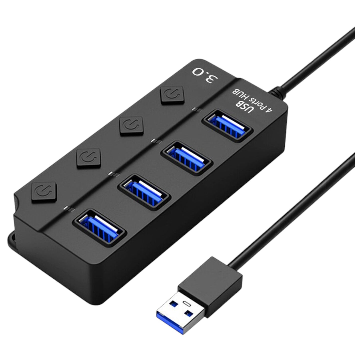 DTech 4/7-Port, 30-100 cm Extension Cable USB 3.0 Hub with Independent Switches