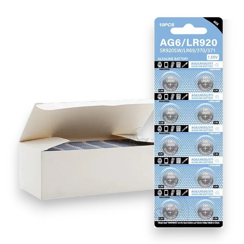 DTecH AG6/LR921/370/SR920SW Alkaline Button Battery Blister - 10 Pcs