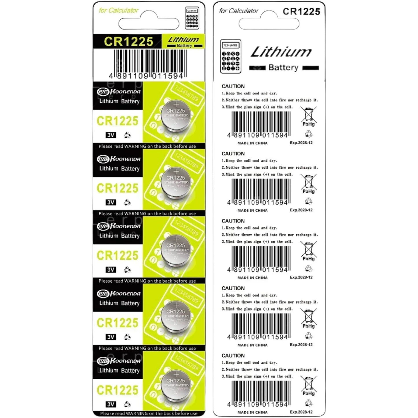 Koonenda CR1225 Lithium Button Battery Blister - 1Pcs