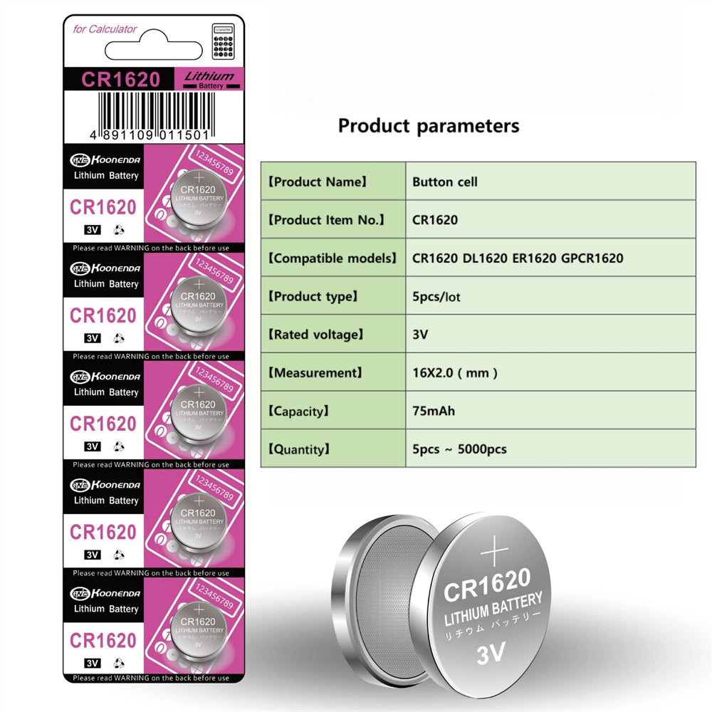 Koonenda CR1620 Lithium Button Battery Blister - 1Pcs