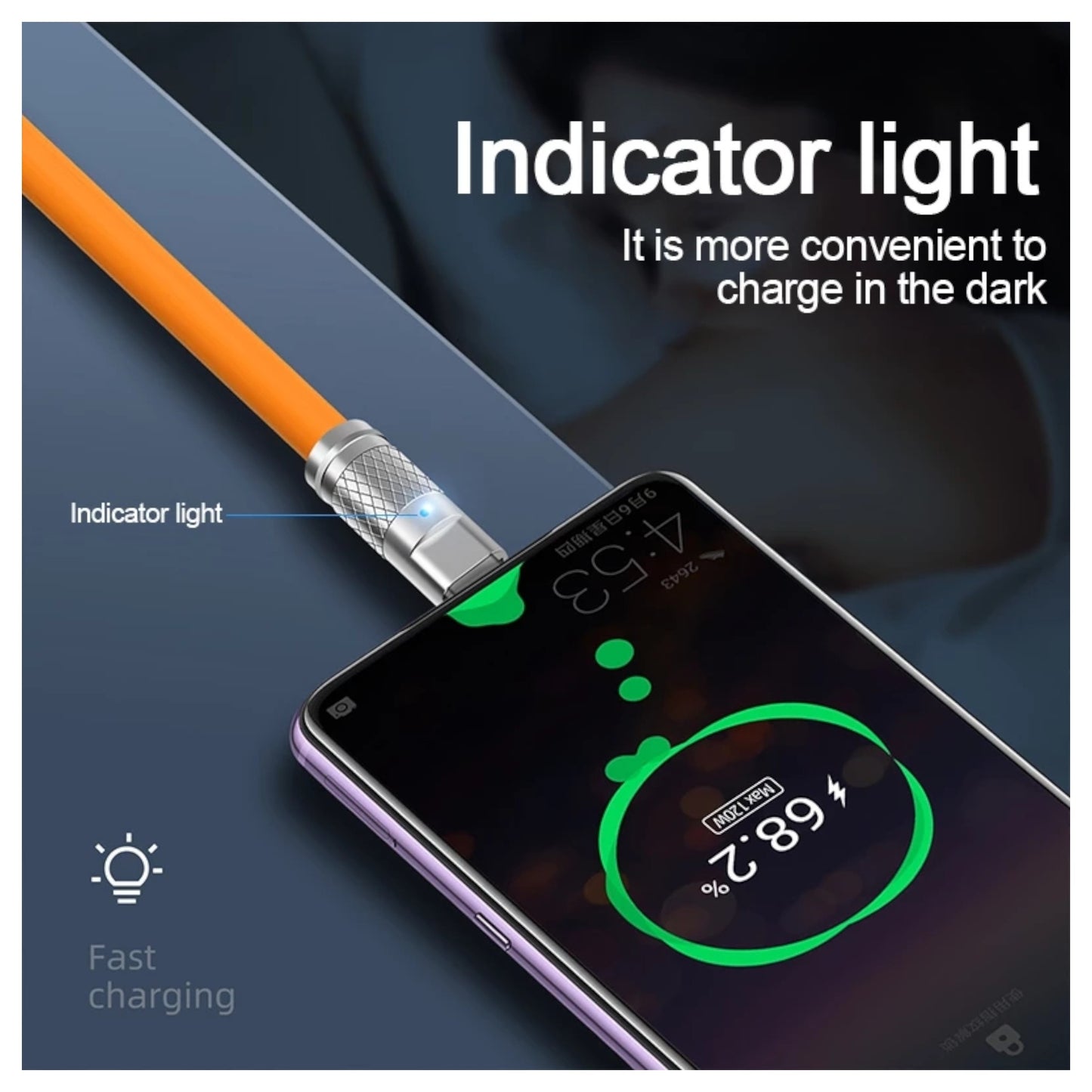 120W USB-C to USB-C Cable – Durable Liquid Silicone Build