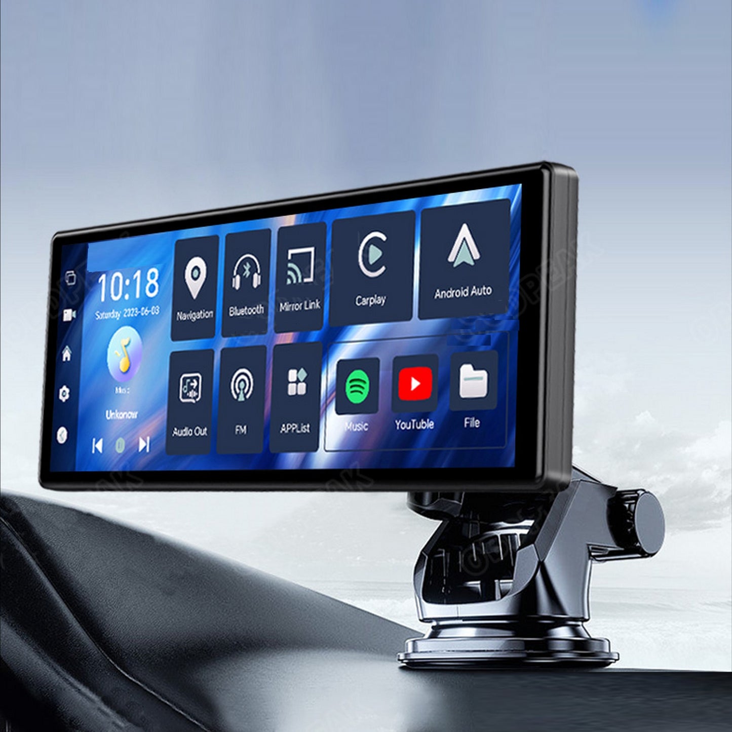 Suction Cup Car Mount with 17mm Ball Head: Stable & Adjustable