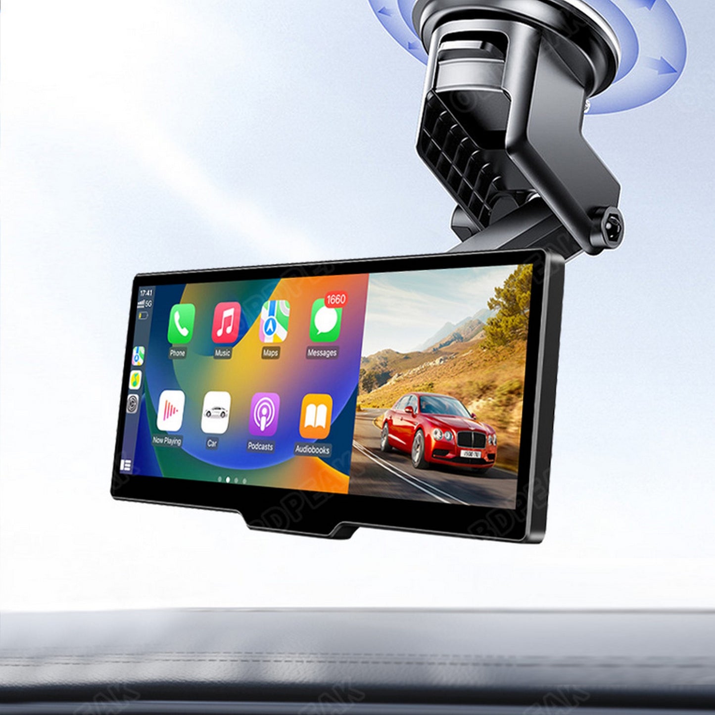 Suction Cup Car Mount with 17mm Ball Head: Stable & Adjustable