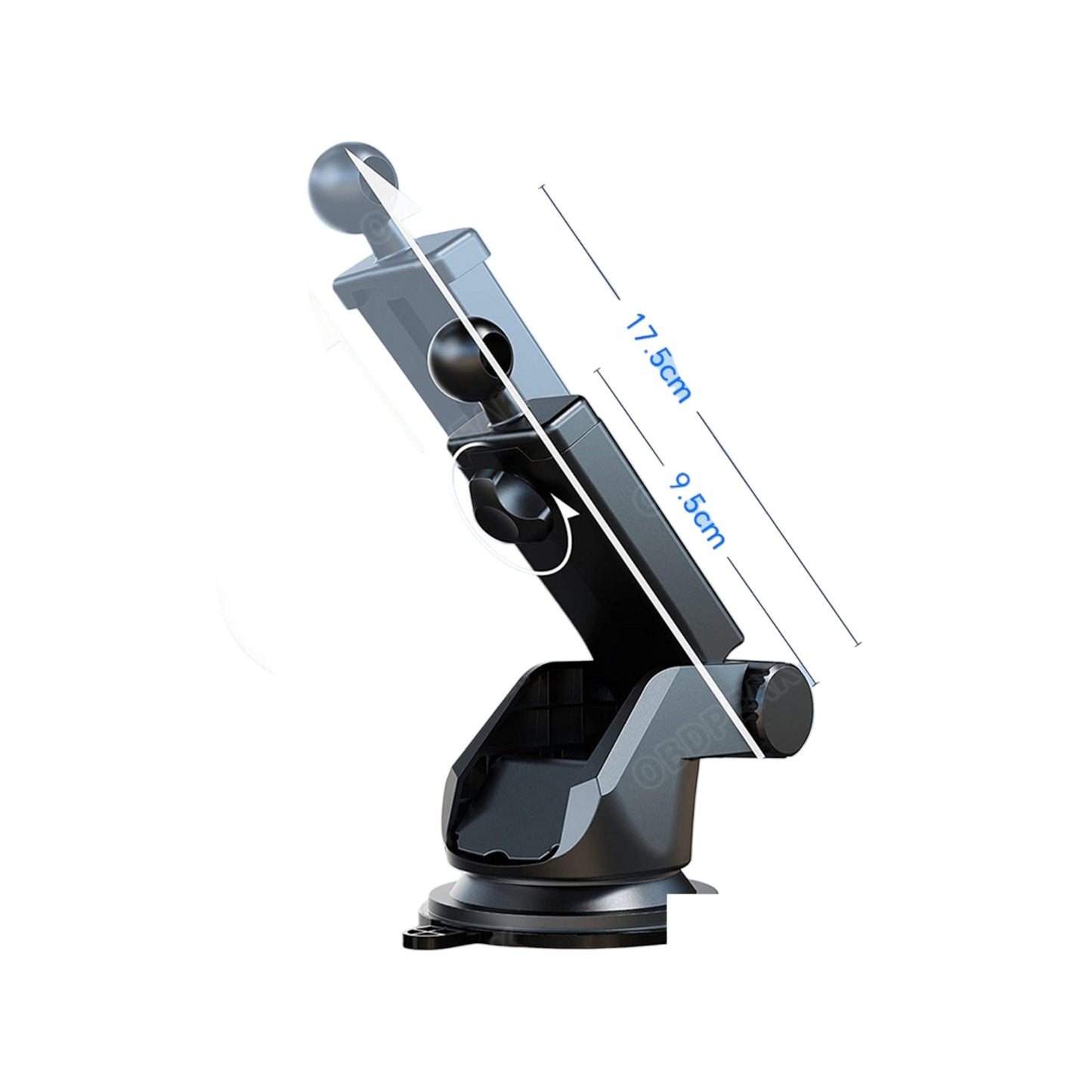 Suction Cup Car Mount with 17mm Ball Head: Stable & Adjustable