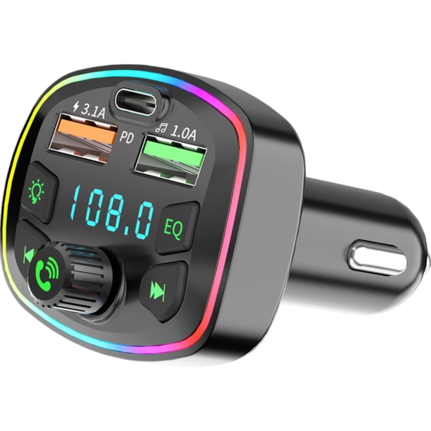 DTecH Q7 Bluetooth Car Transmitter – Smart Audio & Charging Hub