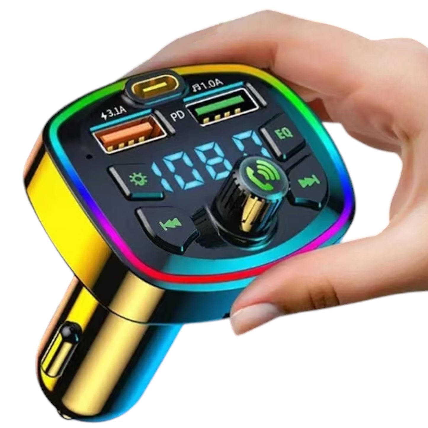 DTecH Q7 Bluetooth Car Transmitter – Smart Audio & Charging Hub