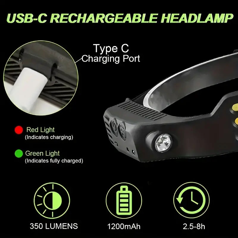 DTech Single/Double COB Light Stripes & LED Rechargeable Headlight With Flexible Silicone Body