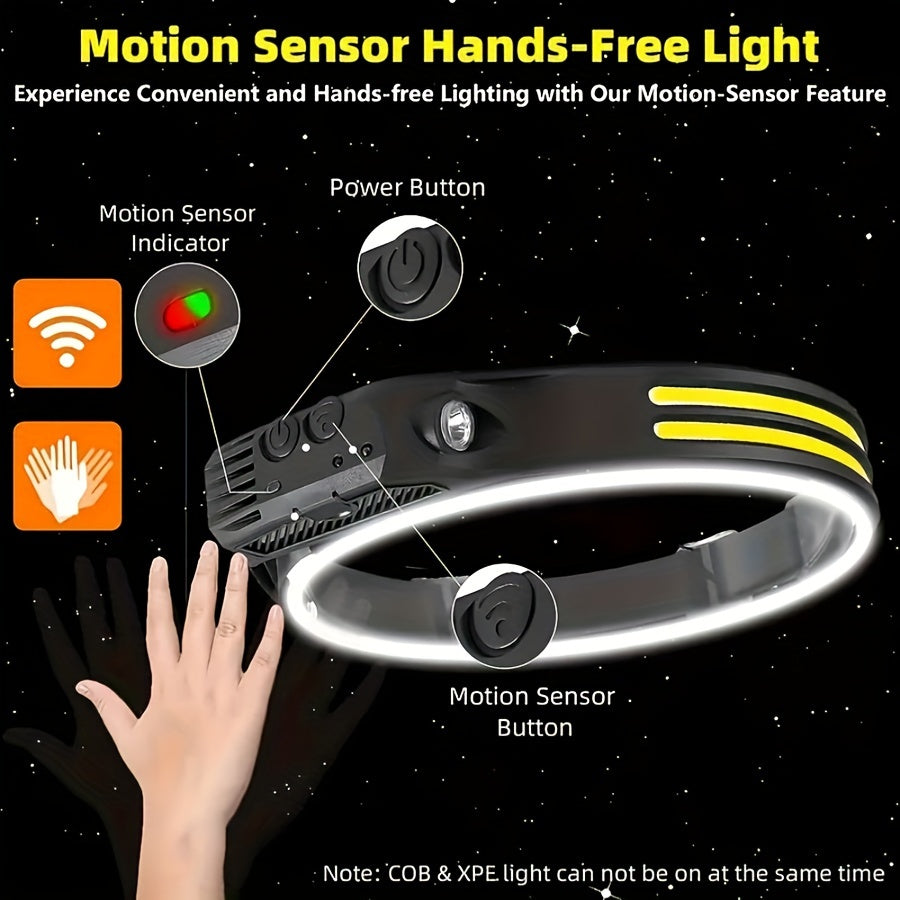 DTech Single/Double COB Light Stripes & LED Rechargeable Headlight With Flexible Silicone Body