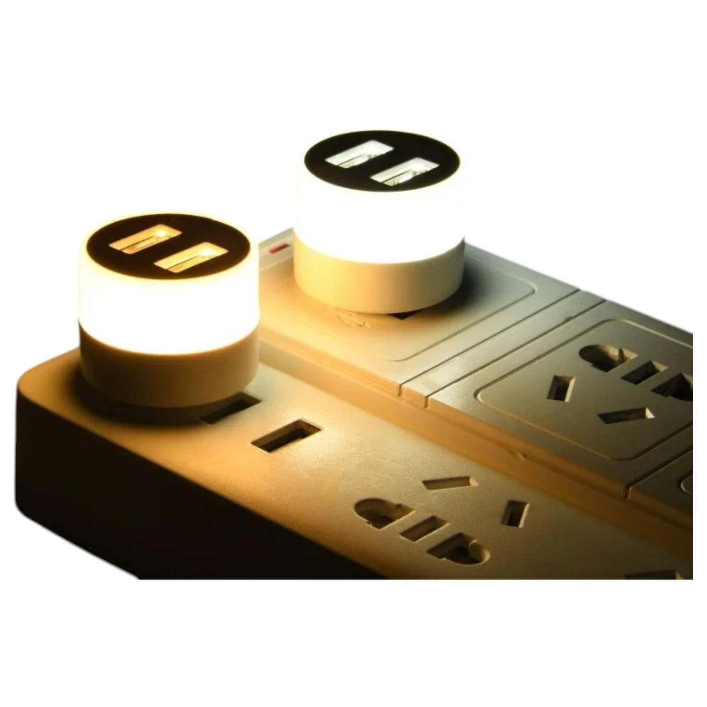 Small LED USB Round Night Light & USB Splitter with 2 x USB outlets