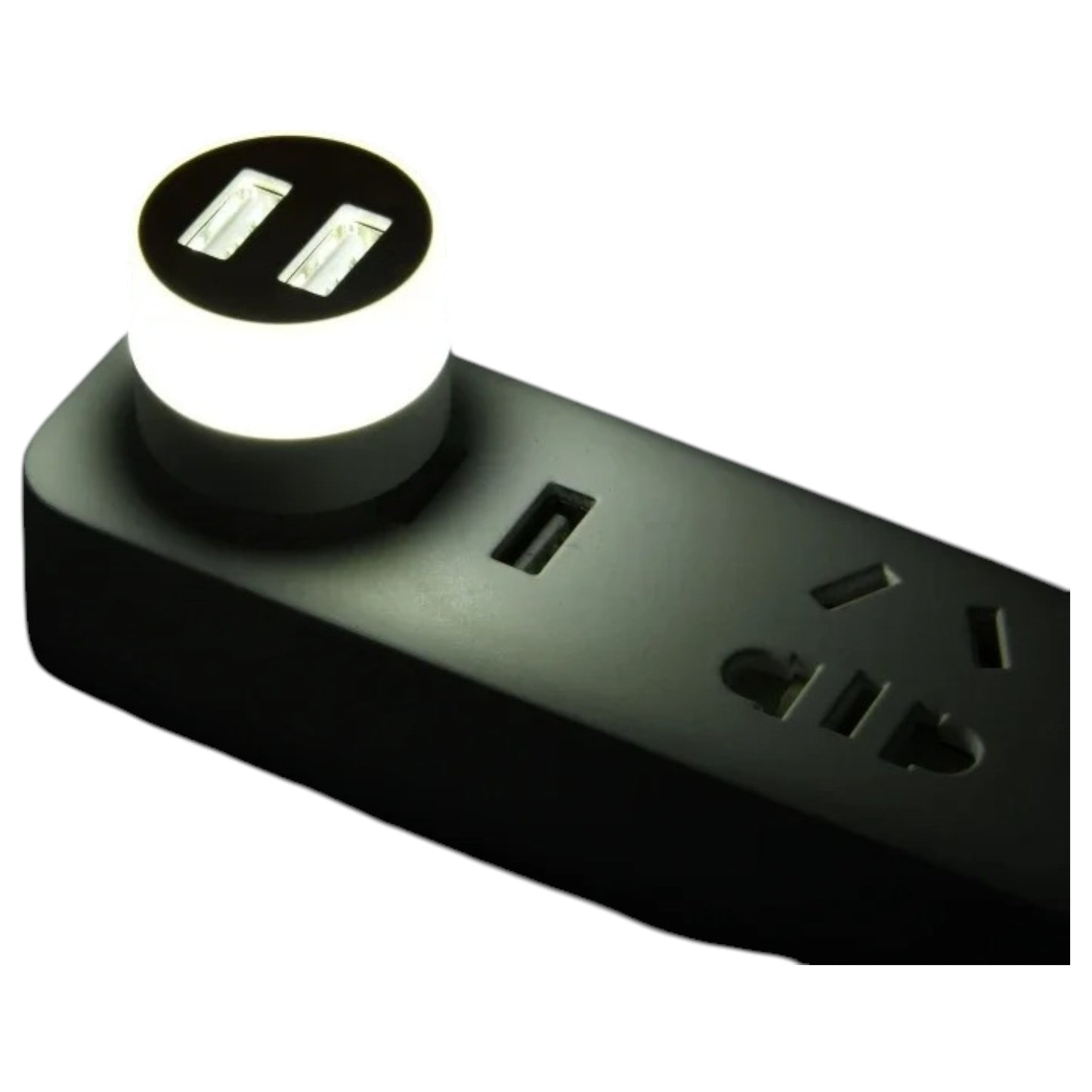 Small LED USB Round Night Light & USB Splitter with 2 x USB outlets