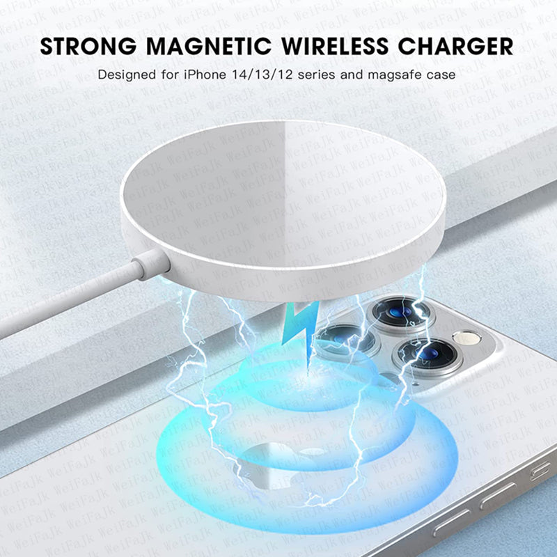 Dtech 5 / 7.5 / 10 / 15 W Magnetic Fast Charger – Magsafe Compatible & Metal Ring included