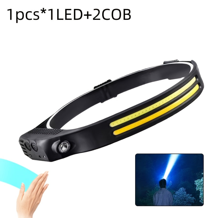 DTech Single/Double COB Light Stripes & LED Rechargeable Headlight With Flexible Silicone Body