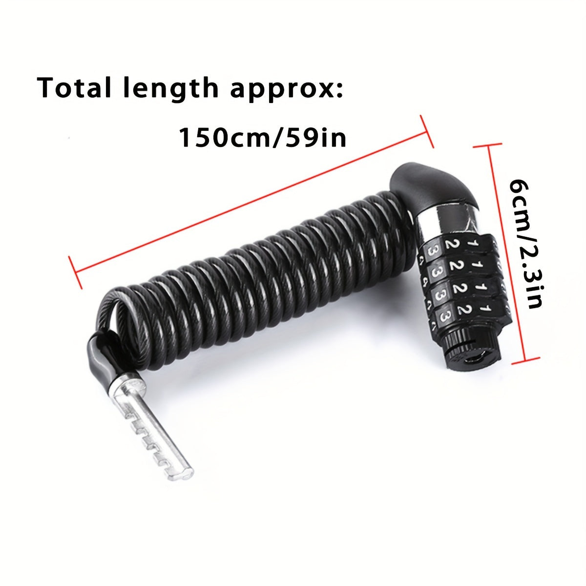 DTech Helmet & Bicycle Spiral Cable Lock – Lightweight security on the go