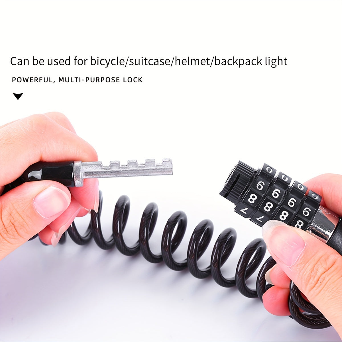 DTech Helmet & Bicycle Spiral Cable Lock – Lightweight security on the go