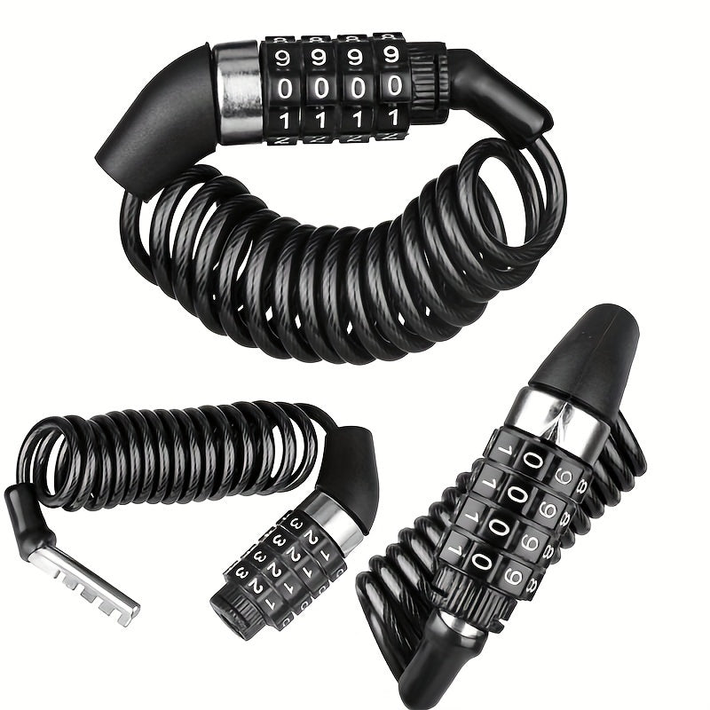 DTech Helmet & Bicycle Spiral Cable Lock – Lightweight security on the go
