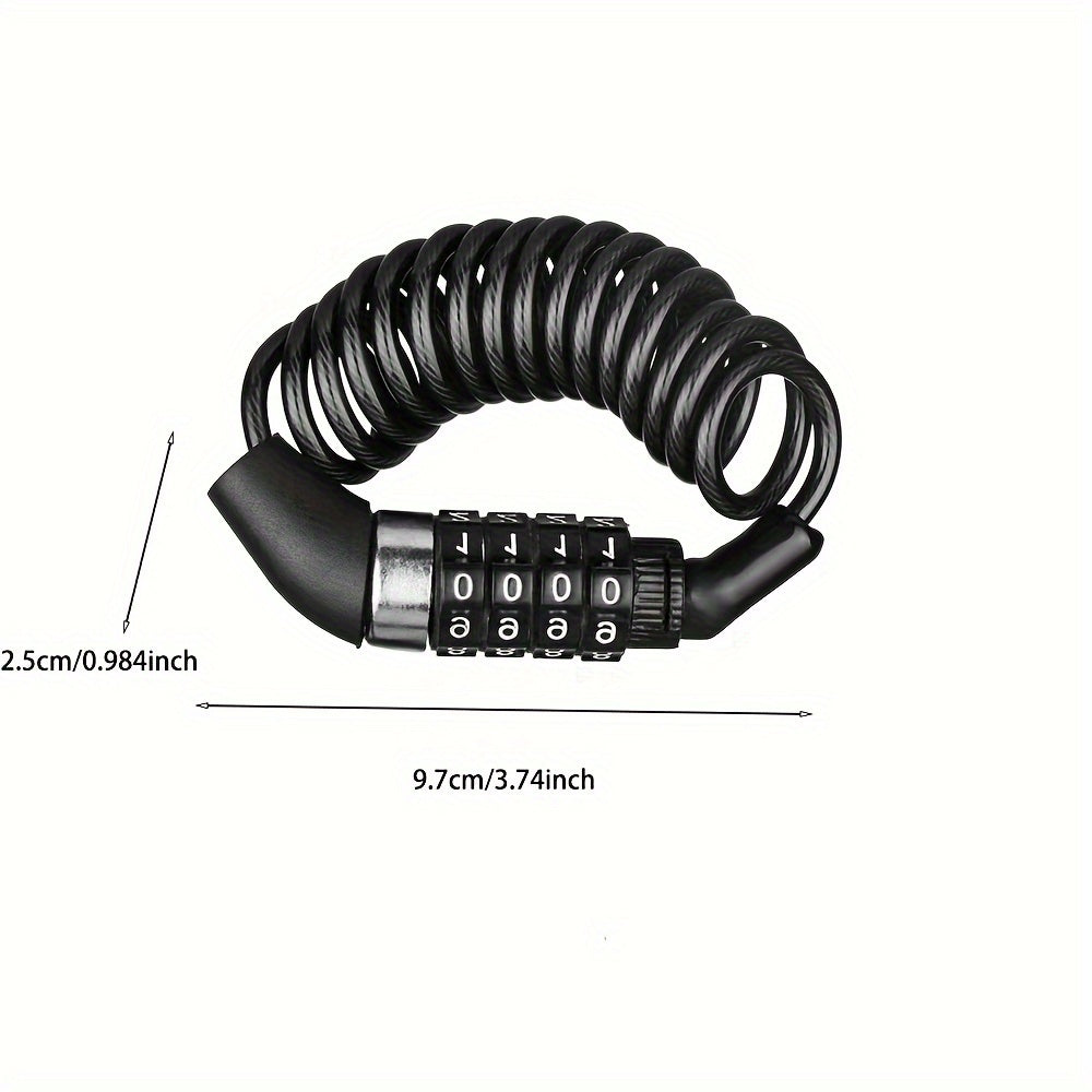 DTech Helmet & Bicycle Spiral Cable Lock – Lightweight security on the go