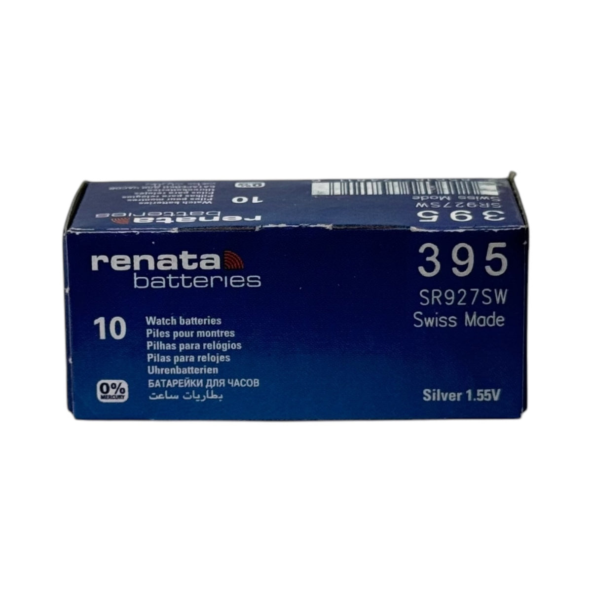 Renata 395 Silver Oxide Knopfzelle – Originalschachtel, Vorderseite