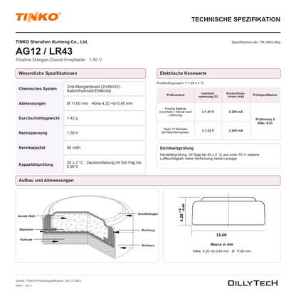 TINKO AG12 – technische Spezifikation, Seite 1