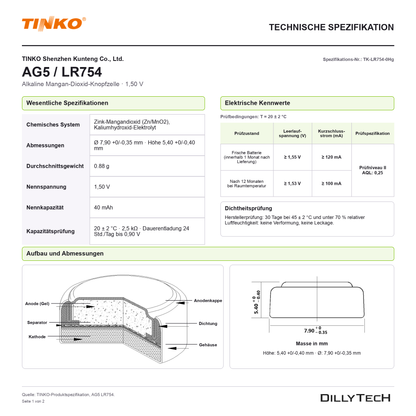 TINKO AG5 – technische Spezifikation, Seite 1