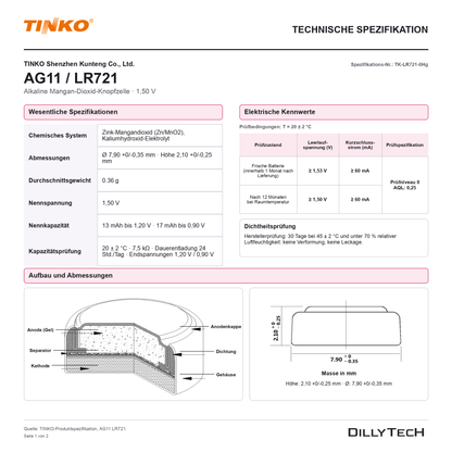 TINKO AG11 – technische Spezifikation, Seite 1
