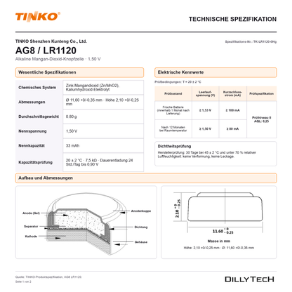 TINKO AG8 – technische Spezifikation, Seite 1