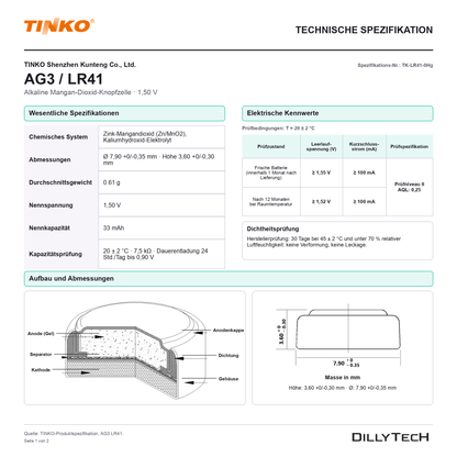 TINKO AG3 – technische Spezifikation, Seite 1