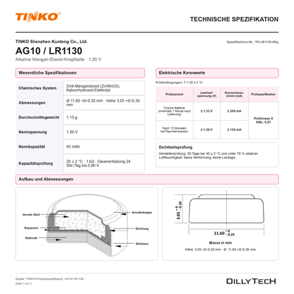 TINKO AG10 – technische Spezifikation, Seite 1