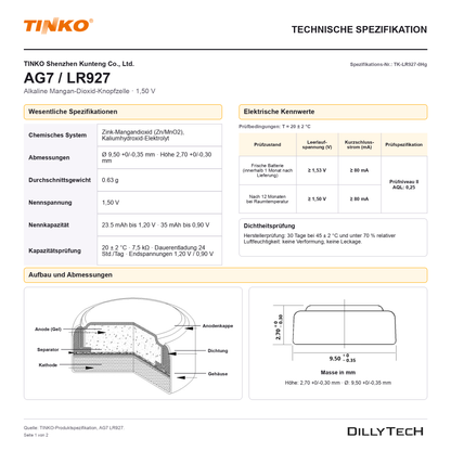 TINKO AG7 – technische Spezifikation, Seite 1
