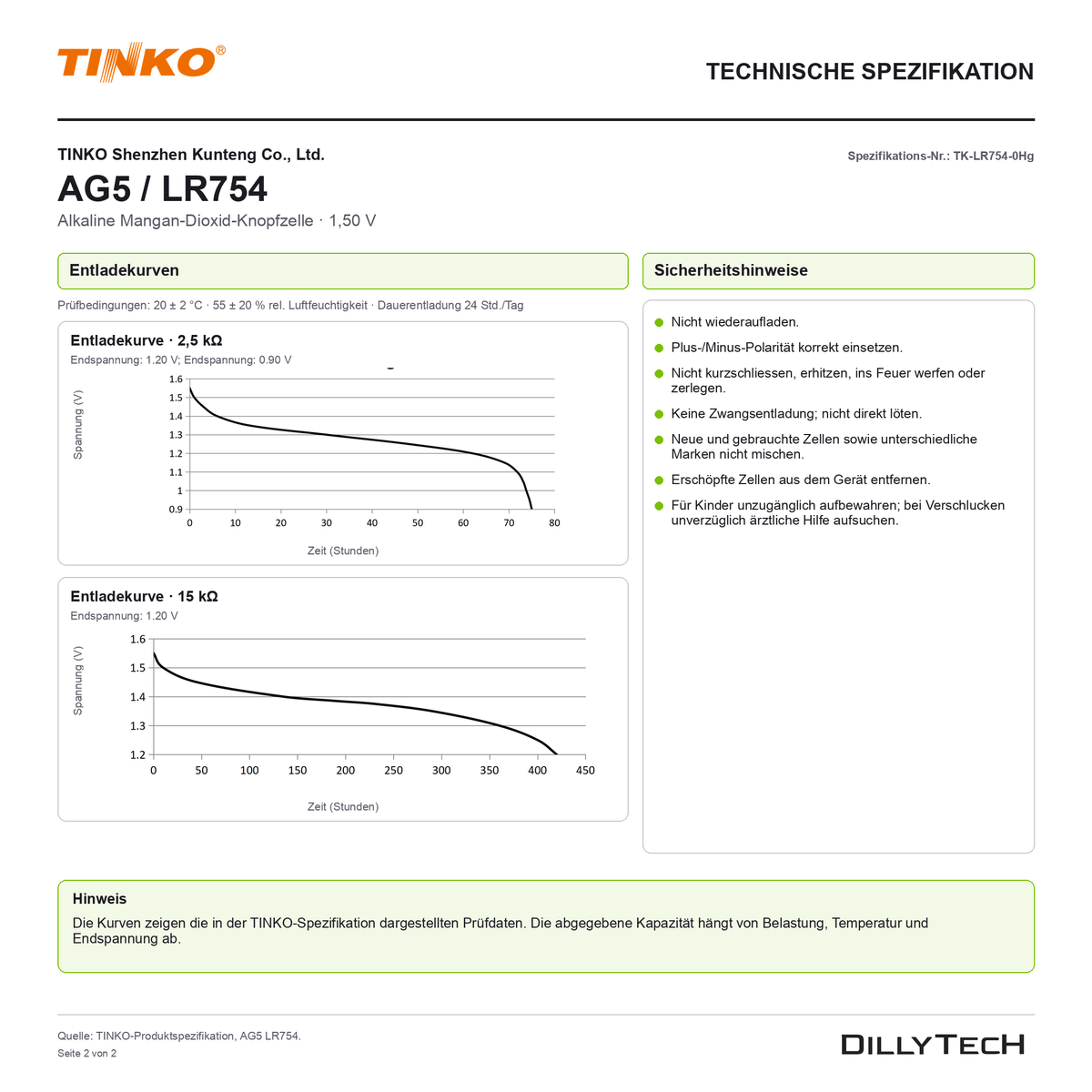 TINKO AG5 – technische Spezifikation, Seite 2