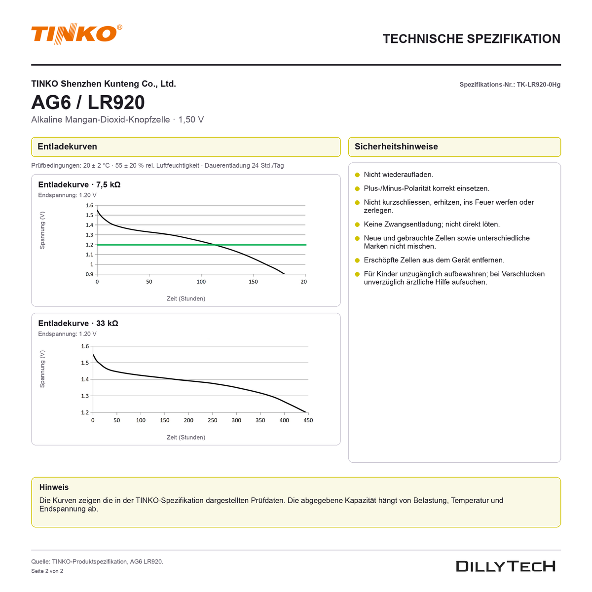 TINKO AG6 – technische Spezifikation, Seite 2