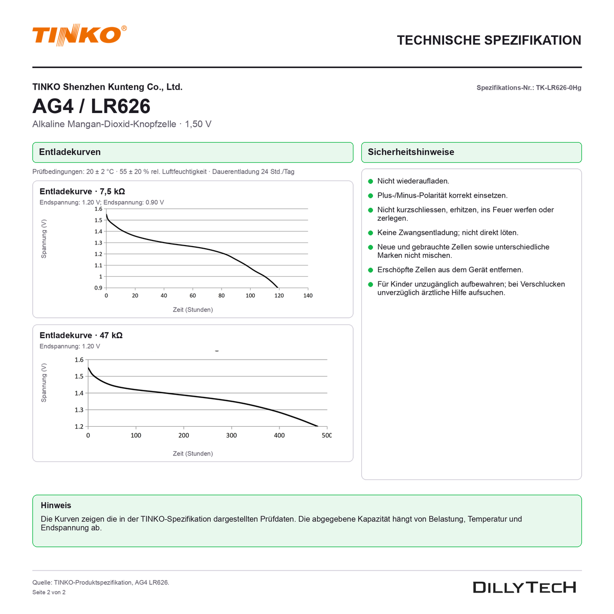 TINKO AG4 – technische Spezifikation, Seite 2