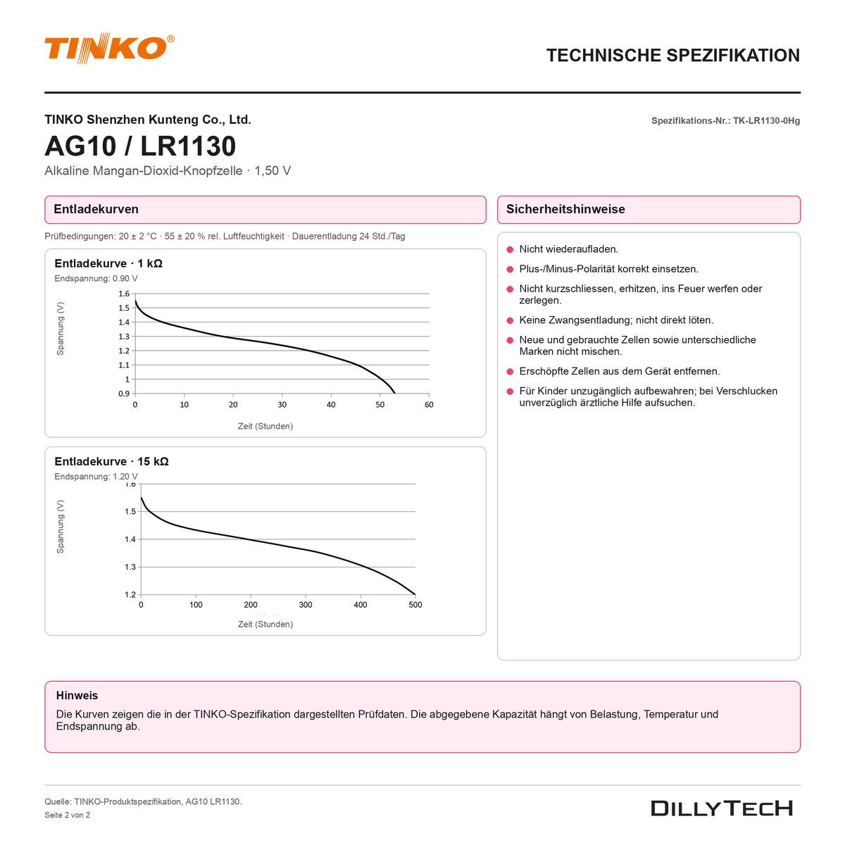 TINKO AG10 – technische Spezifikation, Seite 2