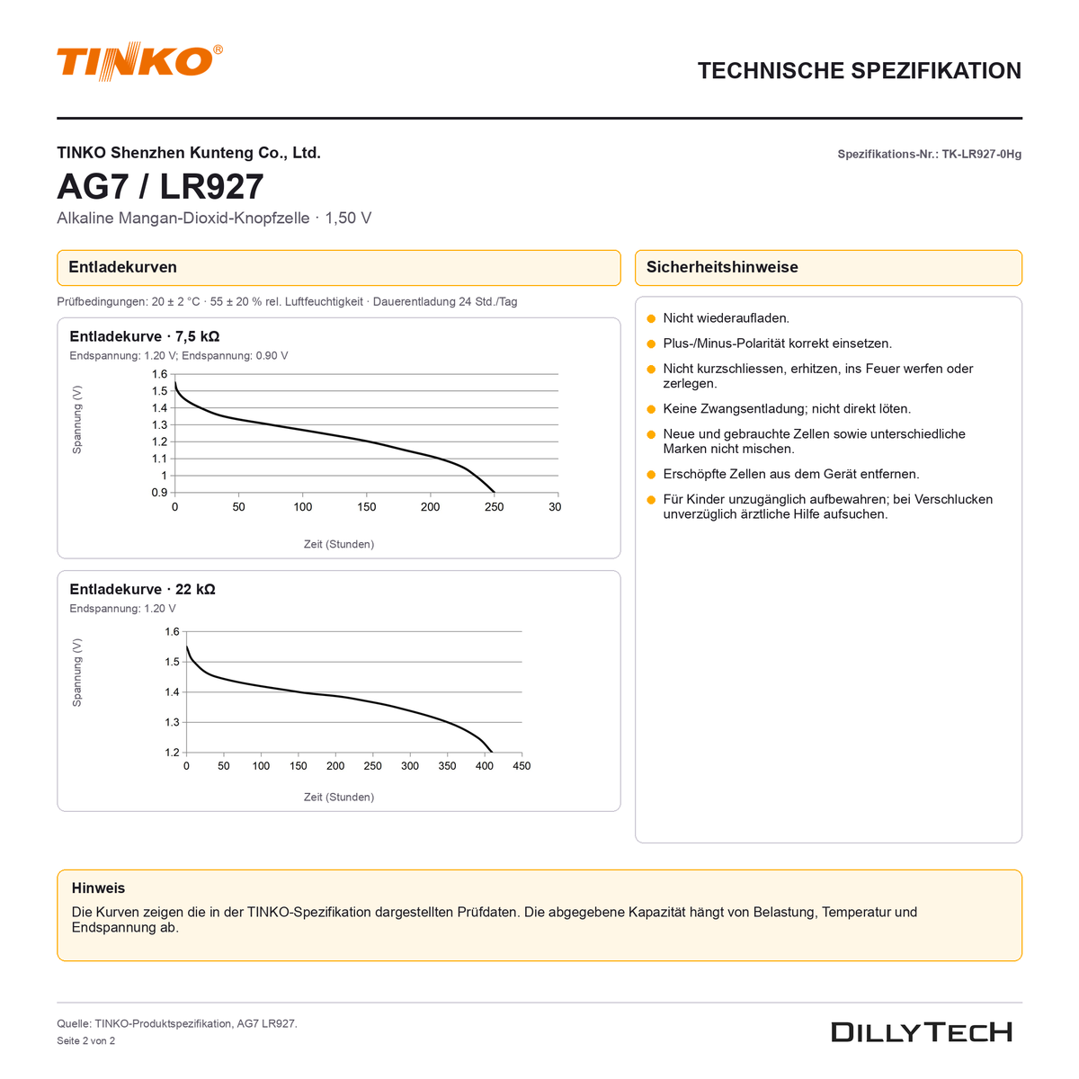 TINKO AG7 – technische Spezifikation, Seite 2