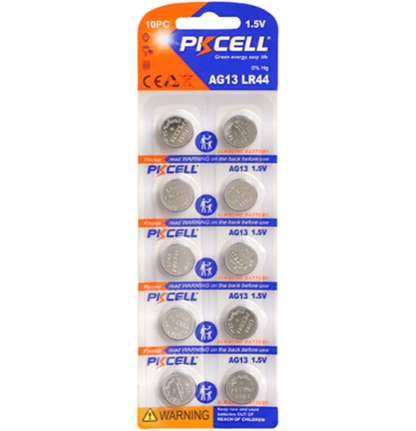 PKCELL AG13/LR44 Alkaline-Knopfzellen-Blister - 10 Stück
