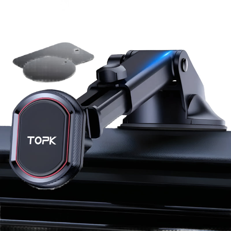 Support de téléphone magnétique pour voiture - Support de tableau de bord à ventouse télescopique