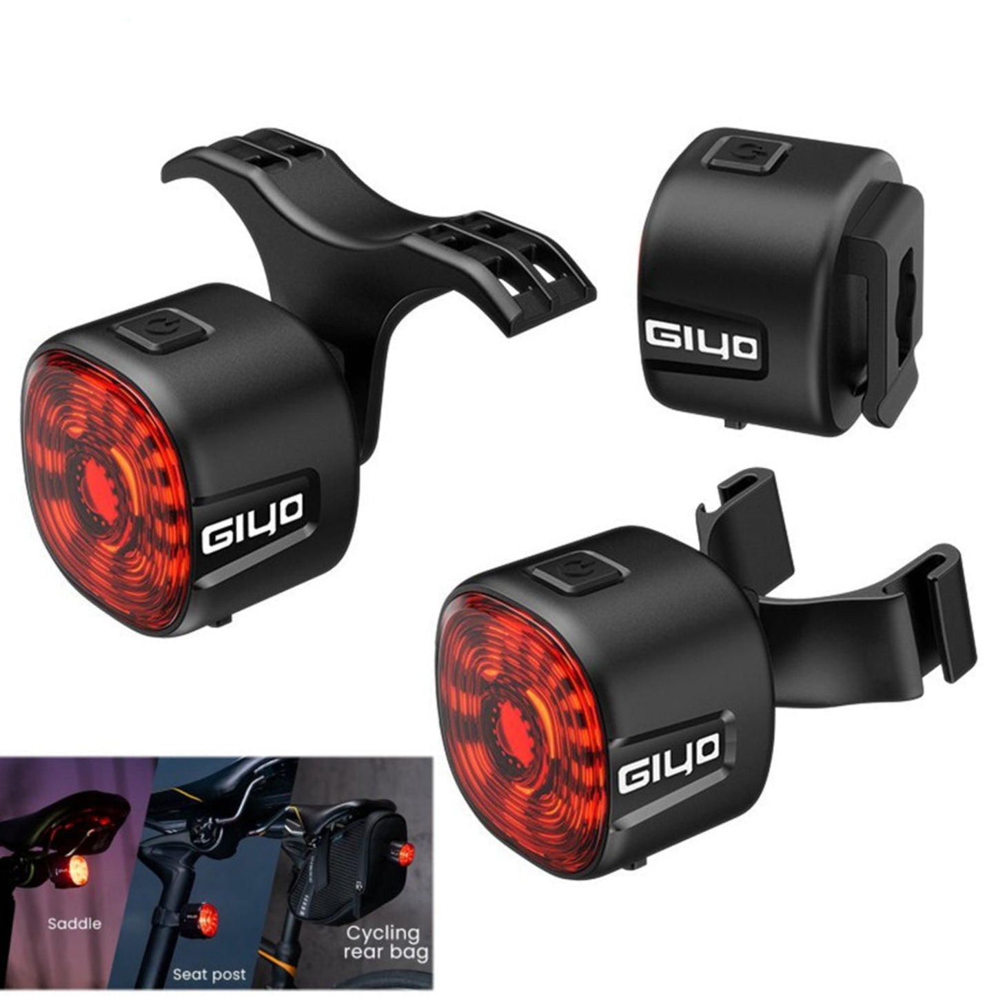 Feu arrière de vélo étanche et rechargeable avec détection de freinage intelligente GL09S