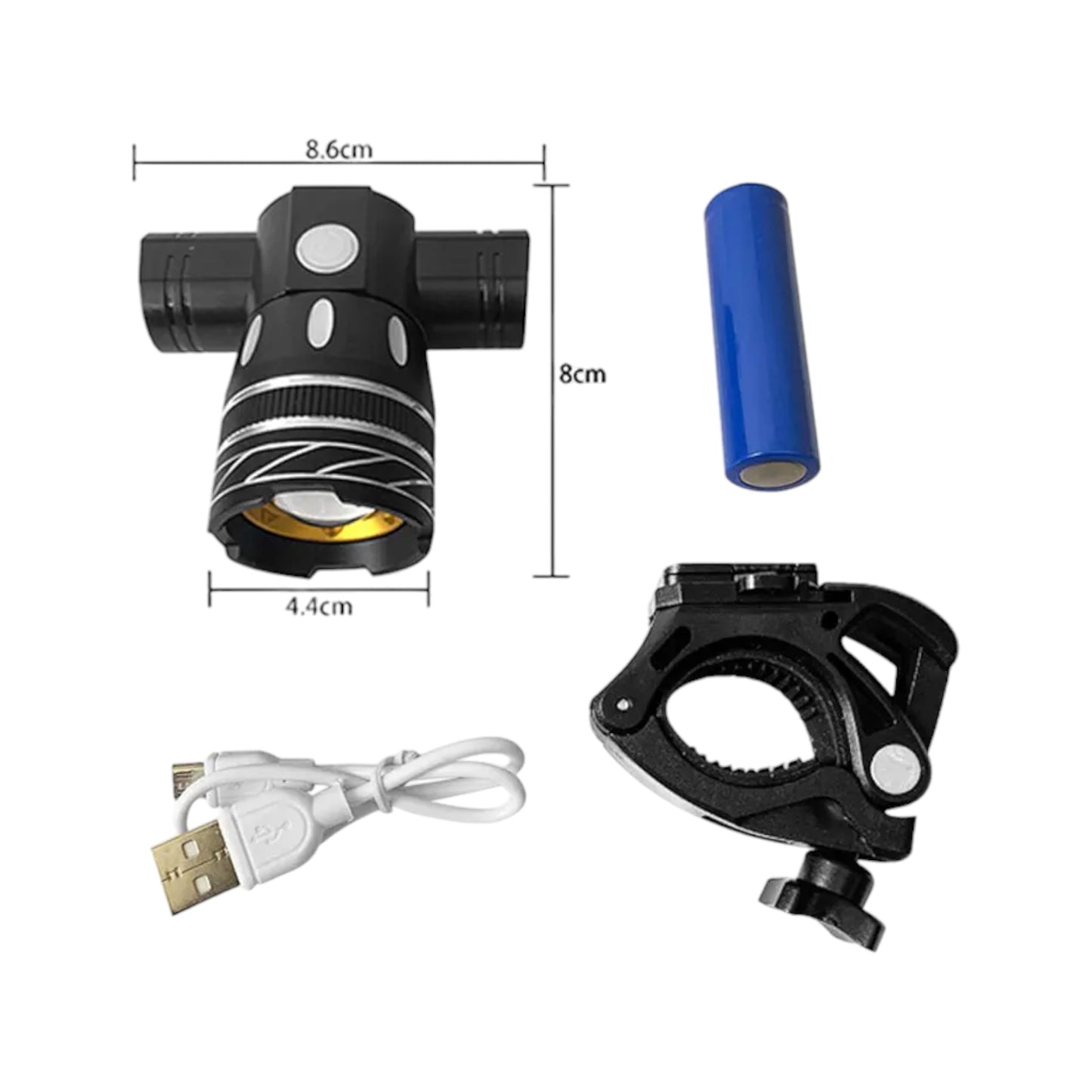 Z30 T6 LED USB Rechargeable Bike Front & Rear Light Set