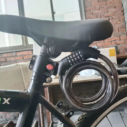 Spiral 5-Digit Combination Steel Cable Bike Lock