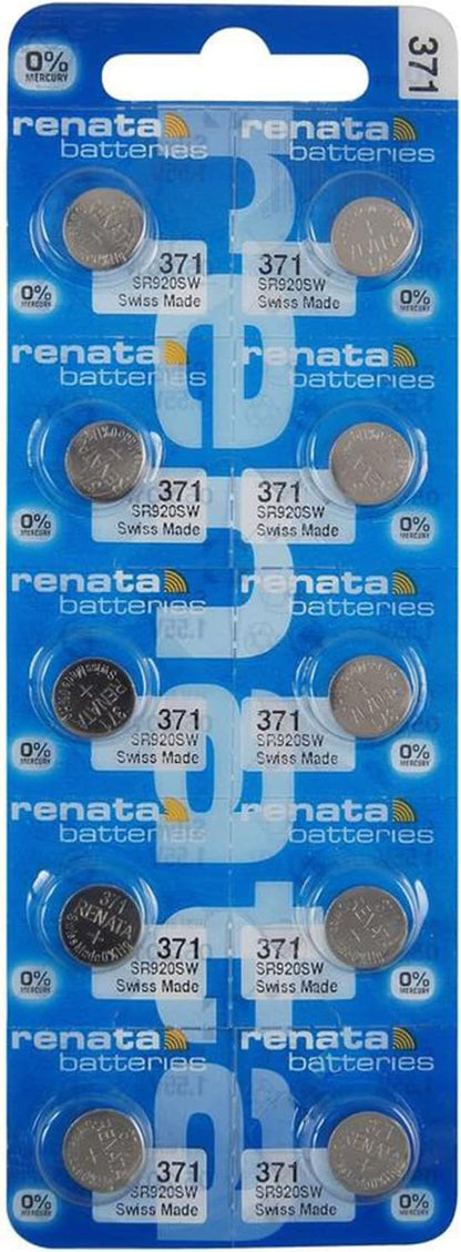Renata 371 Silver Oxide Button Battery - 1Pcs (10 Pcs Blister)