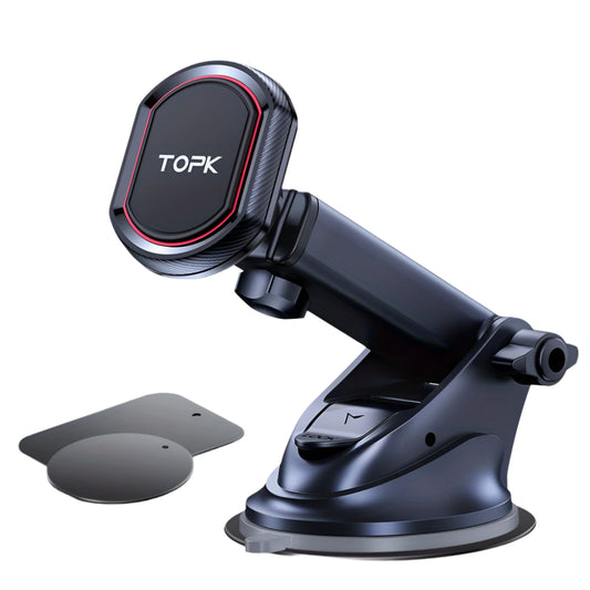 Support de téléphone magnétique pour voiture - Support de tableau de bord à ventouse télescopique