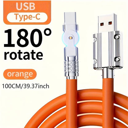 180° drehbares USB-A/USB-C-Kabel mit Winkelstecker, 1 m