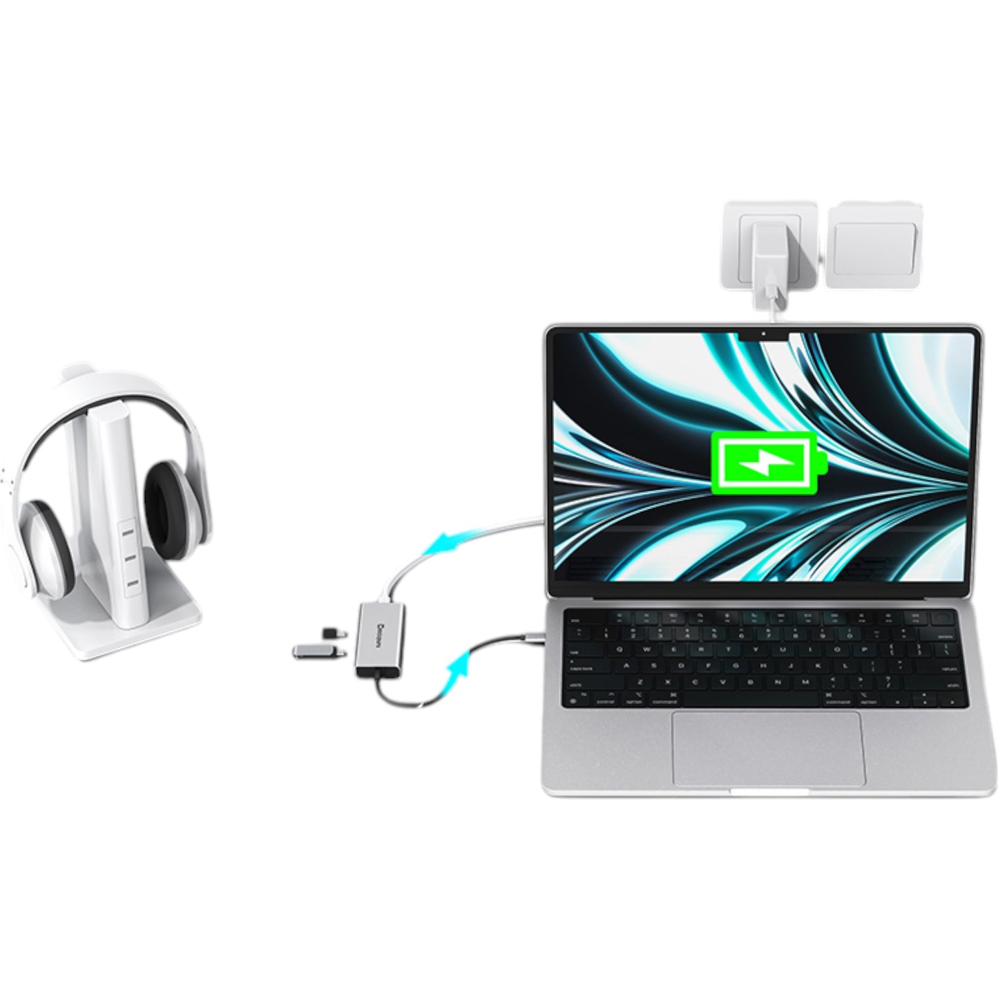 Hub USB-C 10 Gbit/s avec USB-C vers 4x USB-C et PD 100 W
