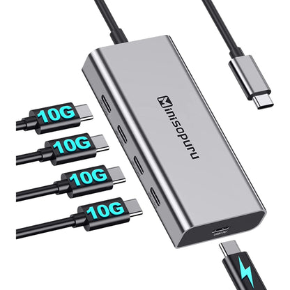 Hub USB-C 10 Gbit/s avec USB-C vers 4x USB-C et PD 100 W