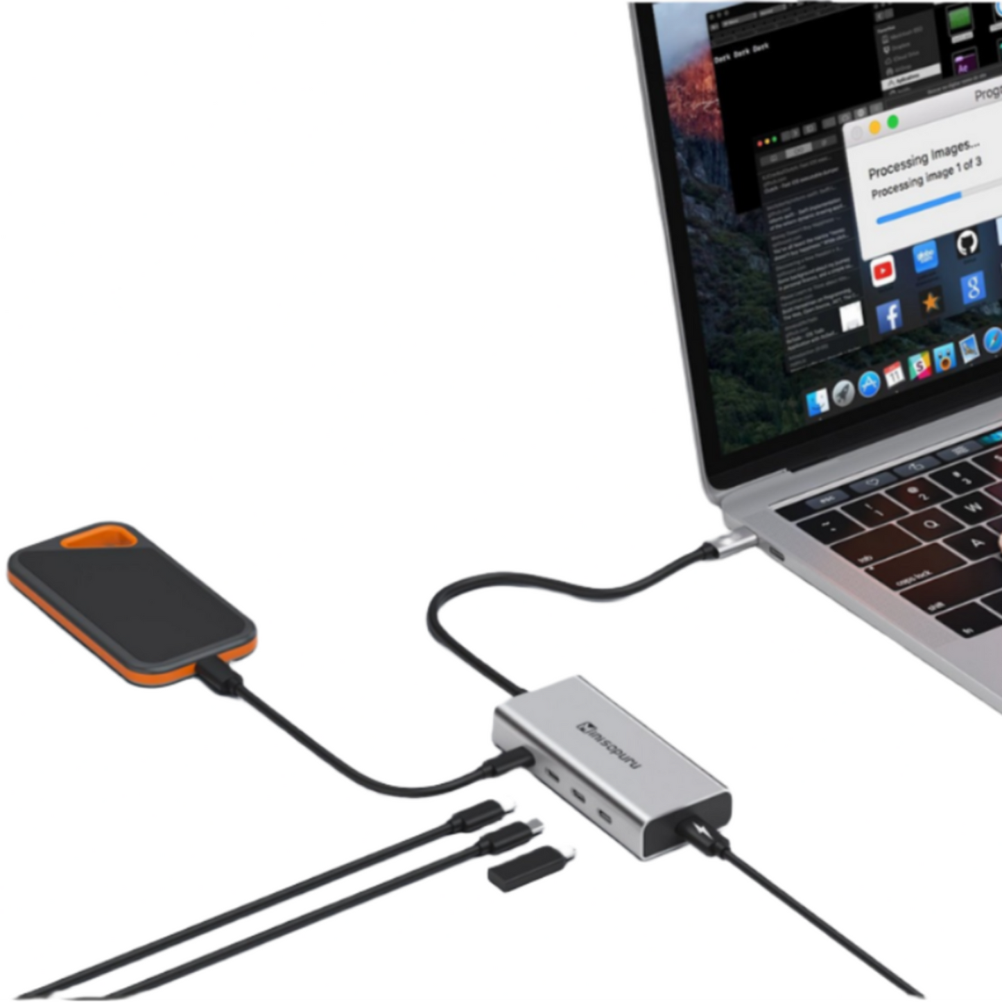 Hub USB-C 10 Gbit/s avec USB-C vers 4x USB-C et PD 100 W