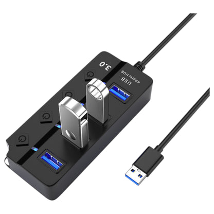DTech 4/7-Port, 30-100 cm Extension Cable USB 3.0 Hub with Independent Switches