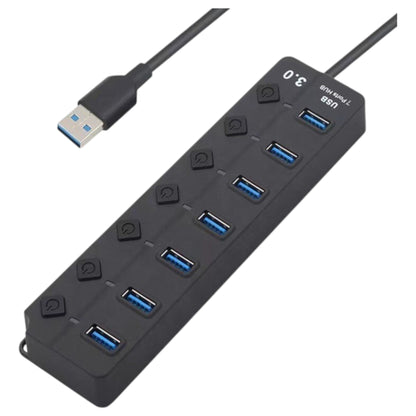 DTech 4/7-Port, 30-100 cm Extension Cable USB 3.0 Hub with Independent Switches