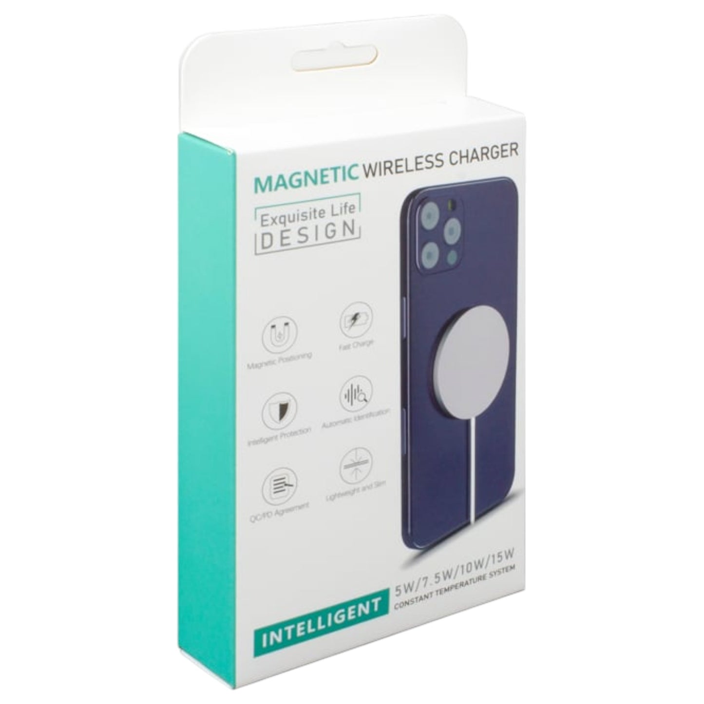 Dtech 5 / 7.5 / 10 / 15 W Magnetic Fast Charger – Magsafe Compatible & Metal Ring included