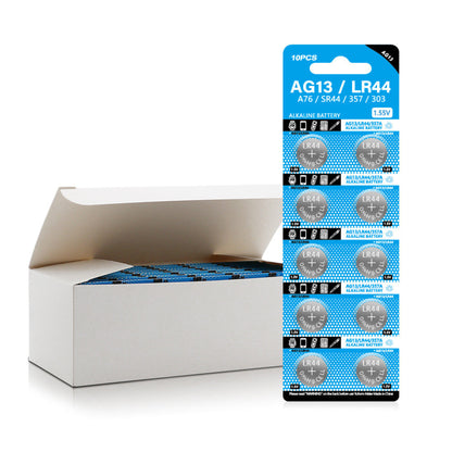Piles alcalines DTecH AG13/LR44/SR1154 - Blister de 10 pièces